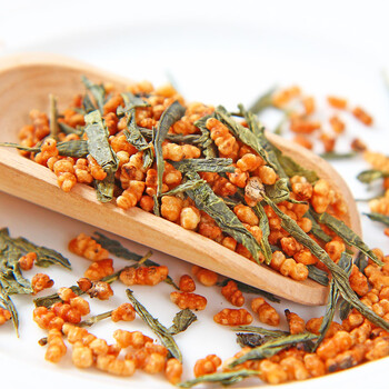 玄米茶叶 煎茶玄米去油吸油米茶蒸青绿茶