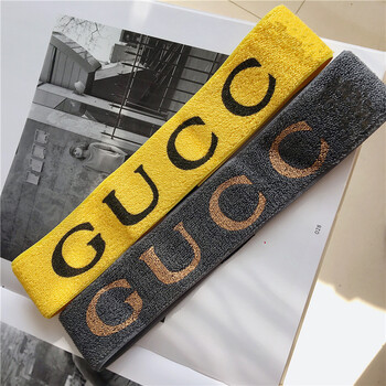 g家同款酷奇字母发带束男女跑步运动吸汗健身头戴ins头带男 潮牌 灰色