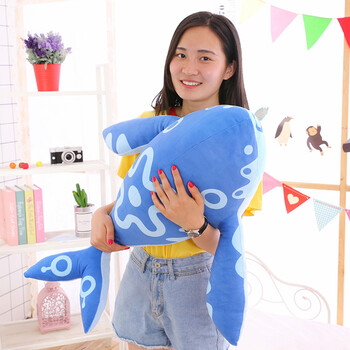 熠锋 鲲鱼公仔抱枕大号鲲鹏毛绒玩具布娃娃生日礼物 蓝 40cm
