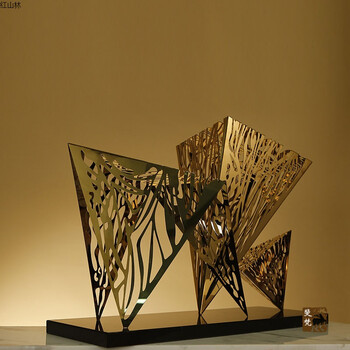 样板房间软装工艺品金属家居装饰工艺品简约现代抽象雕塑桌面摆件