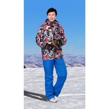 男款爱雪户外男款加厚保暖透气防水滑雪服套装同款 p雅鹿金羽杰康博