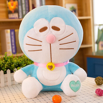 哆啦a梦毛绒玩具叮当猫公仔动漫儿童抱枕生日礼物女生可 甜心皱眉款