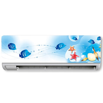 z壁挂式空调风景花卉 翻新贴膜空调贴纸 装饰空调贴空调贴画 卡通鱼