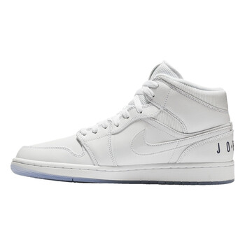 air jordan 1 aj1 mid 经典中帮男士篮球鞋休闲板鞋 白色 bq6578-100