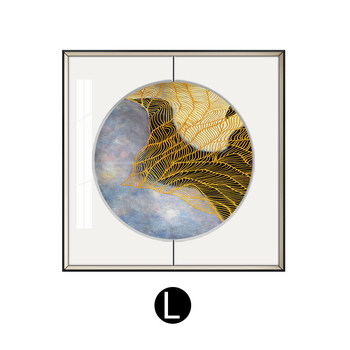 新中式轻奢样板房玄关装饰画抽象线条现代简约客厅挂画中国风壁画 l款