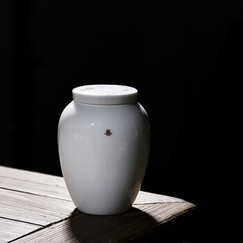 未秋 青白瓷小茶叶罐 便携旅行陶瓷密封罐家用小罐 【培】青白瓷小高