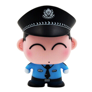 警察公仔车载办公摆件创意汽车饰品二次元模型玩偶礼物礼品 百事通