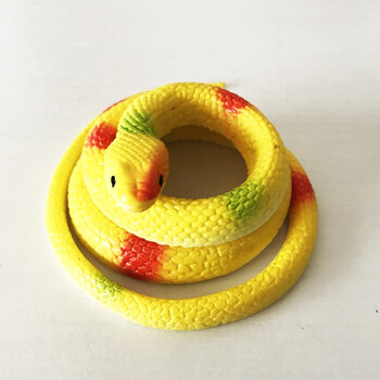 地摊小玩具动物仿真玩具蛇软胶蛇橡胶蛇整人蜘蛛假蛇玩具 黄色草蛇