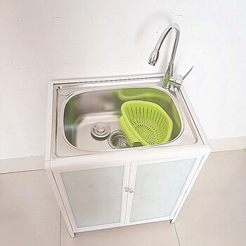 洗菜盆单盆厨房不锈钢水槽带支架子单槽简易洗菜池洗碗水池手盆 单盆