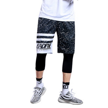 骷髅头篮球裤男短裤五分裤过膝街头运动裤宽松大码潮流健身训练球 均