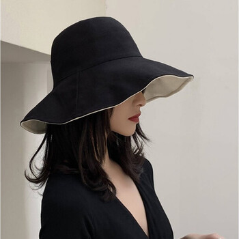 遮阳帽女双面戴日系渔夫帽子女韩版潮春秋百搭逛街网