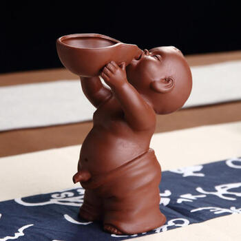 手工紫砂茶宠摆件创意茶艺茶具茶道茶盘茶玩摆设撒尿娃娃童子喷水尿童