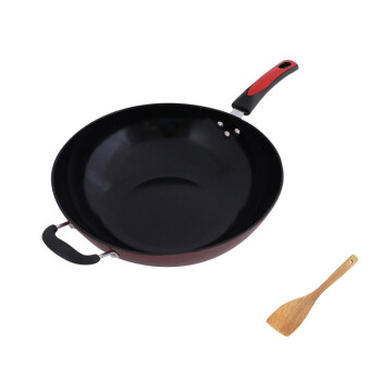 
                                        厨老大炒锅不粘锅无油烟炒菜锅煎锅铁锅 烹饪锅具 34cm                