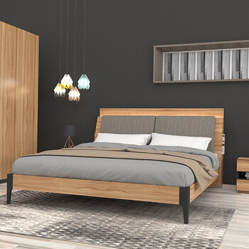 欧瑞家具北欧床双人床软包床头板式床1.8米主卧简约现代1.