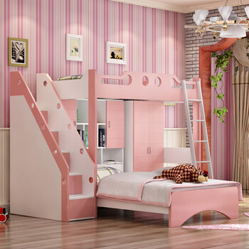 格杰 高低床上下床双层床成人组合床带书桌衣柜 上床 1.