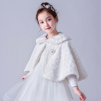 女童斗篷外套冬加厚披风儿童礼服公主裙加绒保暖外出小孩外搭披肩