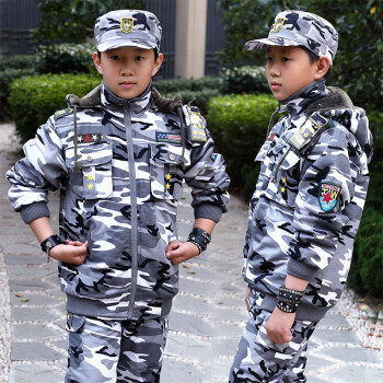 兒童警察衣服套裝兒童軍裝套裝特種兵2018新款冬裝兒童迷彩服套裝男童