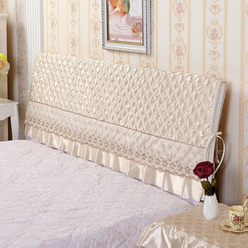 8米床床头套1.5米床布艺床头布盖巾床头防尘布简约布艺 米色1.