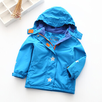 女童冲锋衣春秋儿童加绒连帽保暖风衣外套宝宝防风衣2018秋冬新款