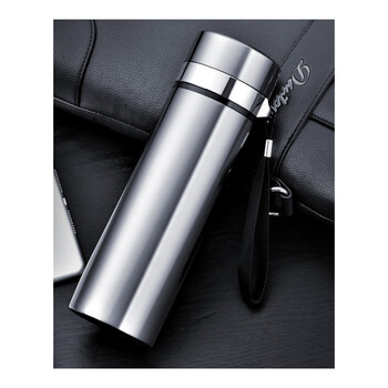 保温杯男女304不锈钢水杯便携带提绳茶杯定制可刻字印logo 银色 450