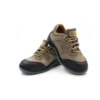 德润劳保鞋防砸防穿刺钢包头透气防滑牛皮耐磨防护鞋安全鞋 褐色防砸