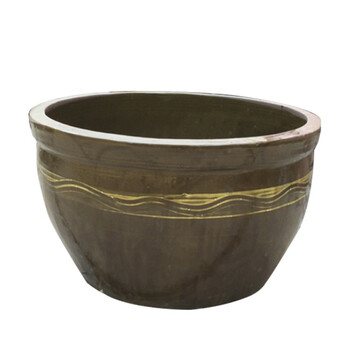 四川厂家直销土陶粗陶酒缸加厚陶瓷水缸粗陶水缸陶瓷花瓶中式摆件 30x