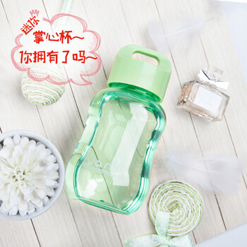 
                                                            bianli鲤集迷你可爱塑料水杯暖手杯便携外带儿童礼物创意小蛮腰随手杯子180ml 绿色                