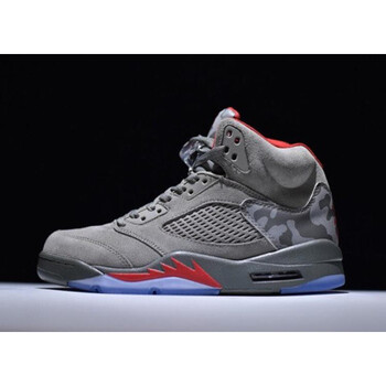 low风筝男鞋 乔5白水泥女鞋 迷彩 公牛sn6601 aj5灰迷彩 36