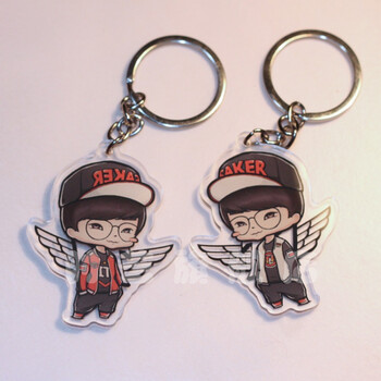 skt_t1中单大魔王faker李相赫q版形象钥匙扣钥匙链 双面双色版