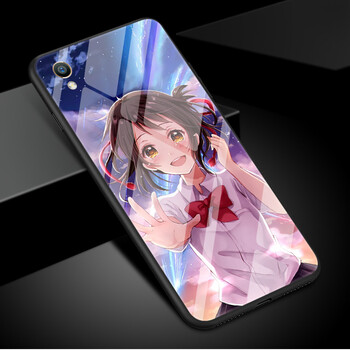 【京东精选】oppor9手机壳你的名字r9plus玻璃套r9m男女款情侣拥抱b站