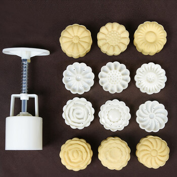 一立 冰皮月饼模具压花不粘广式绿豆糕手压式家用烘焙套装南瓜糕点