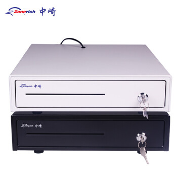 中崎（ZONERICH)ZQ-405A六格三档锁钱箱收银机收款机收钱箱超市收银盒子 白色