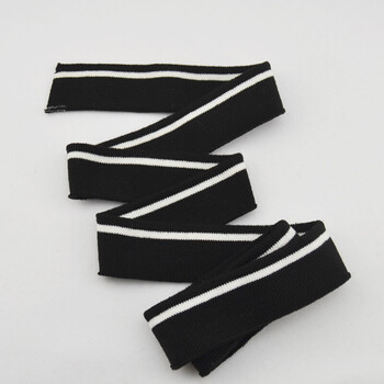 罗纹领口袖口螺纹t恤圆口衣边收口秋衣圆领服装辅料布艺材料 黑底白条