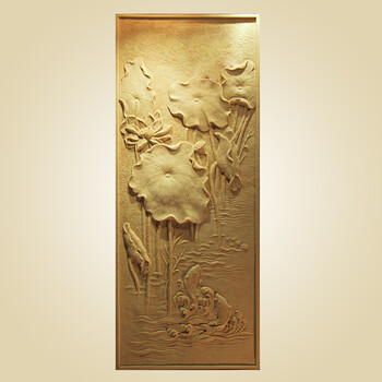 别墅外墙装饰浮雕人造砂岩浮雕壁挂装饰文化石壁挂立体沙岩背景墙荷花