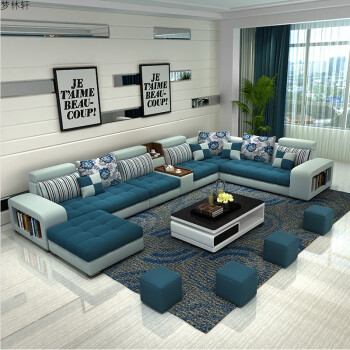 藏蓝色沙发搭配效果图图片