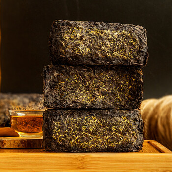 筑金花伏茶 泾阳茯砖茶 伏茶砖茶 特级金花茯茶砖茶 泾渭茶叶陕西特产