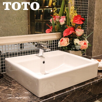 Toto面盆方形台盆智洁艺术台上盆lw709大容量洗手盆lw711 Lw711rcb台上盆w 600 D 500mm 图片价格品牌报价 京东
