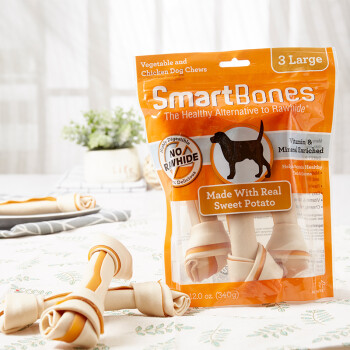 Smartbones大号洁齿骨 地瓜味 3支装 Smartbones 狗狗磨牙棒狗咬胶消化性狗零食成犬幼犬洁齿骨 洁齿棒地瓜味大号 3支装 行情报价价格评测 京东