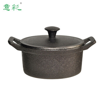 
                                        意彩（ECOHOUSE）奶锅 椭圆形迷你铸铁锅热牛奶煮酱汁焗蛋糕12.8X9.8CM                