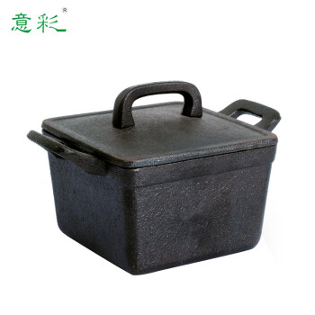 
                                        意彩(ECOHOUSE) 正方形西式迷你奶锅 铸铁锅煮酱汁 补铁直径9CM高6CM                