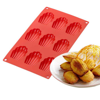 
                                        烘焙工具 LEKUE/乐葵 玛德琳9连蛋糕模 铂金硅胶模具烤箱家用                