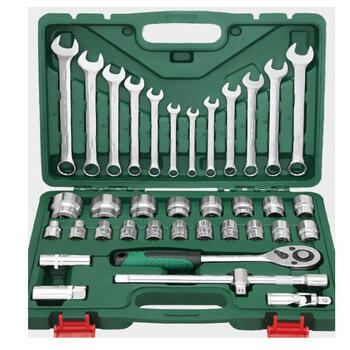 新款新款 修车套筒棘轮扳手套装汽修修理工具汽车五金工具箱 37件套
