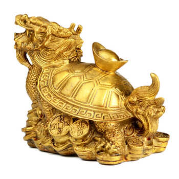 > 宏图好运 纯铜元宝龙龟助运摆件龙头龟家居工艺装饰品风水摆件