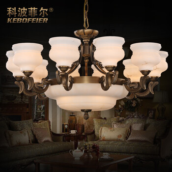 科波菲尔 欧式全铜灯 铜灯 别墅酒店大堂客厅吊灯 MD9061-10+1 led3W暖白光