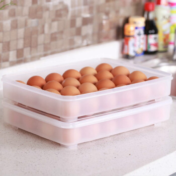 SP SAUCE日本保鲜鸡蛋盒收纳盒带盖储物盒冰箱防碎鸡蛋盒 24格 2个装