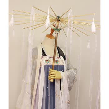 汉伞 古伞手工舞蹈伞古风流苏伞拍摄汉服飘带伞古典伞古装cos摄影道具