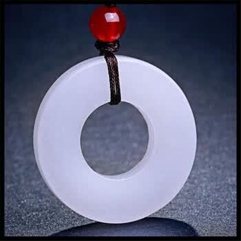 至翠斋 石英石吊坠 方解石挂件挂坠平安环吊坠项坠项链配饰 男女款