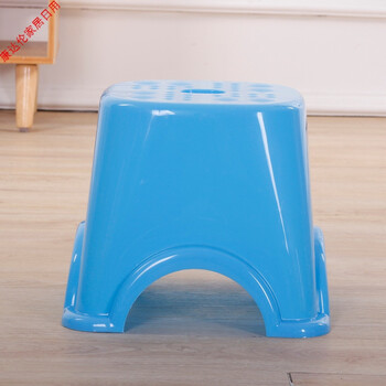 塑料凳子加厚换鞋凳儿童矮凳浴室凳熟胶小板凳家用 大号蓝色(10个装)