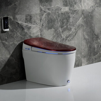 全自动翻盖马桶电动冲水坐便遥控即热一体个性彩色座便器 【自动翻盖