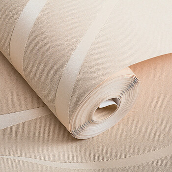 诗朵 无纺布墙纸3d立体条纹壁纸 香槟色 550602 仅墙纸0.53*10米